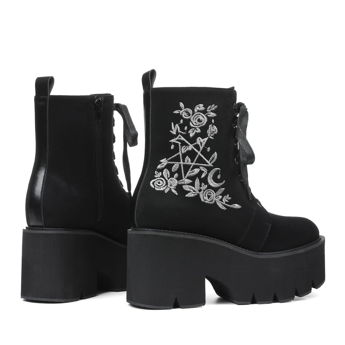 Lyrisiphy Platform Goth Ankle Boots Women Rave Gothic Combat Booties