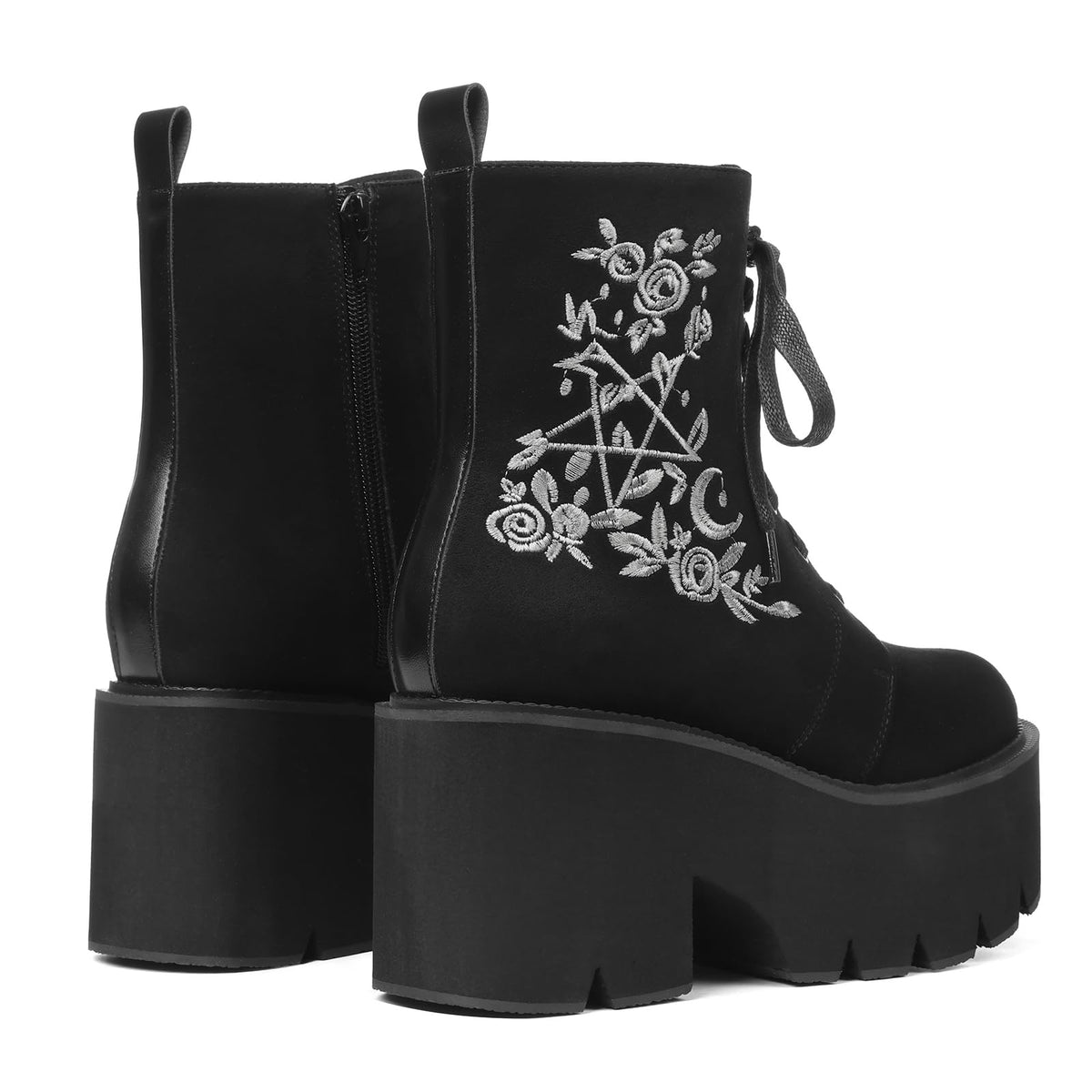 Lyrisiphy Platform Goth Ankle Boots Women Rave Gothic Combat Booties