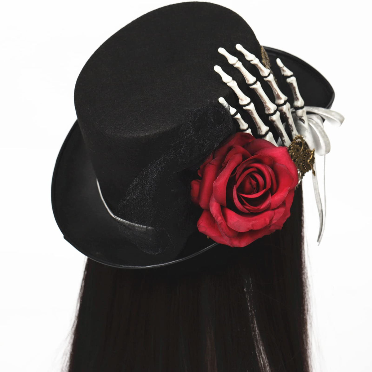 Unisex Gothic Steampunk Top Hats with Goggle Gear Halloween Hat Headwear Men Women