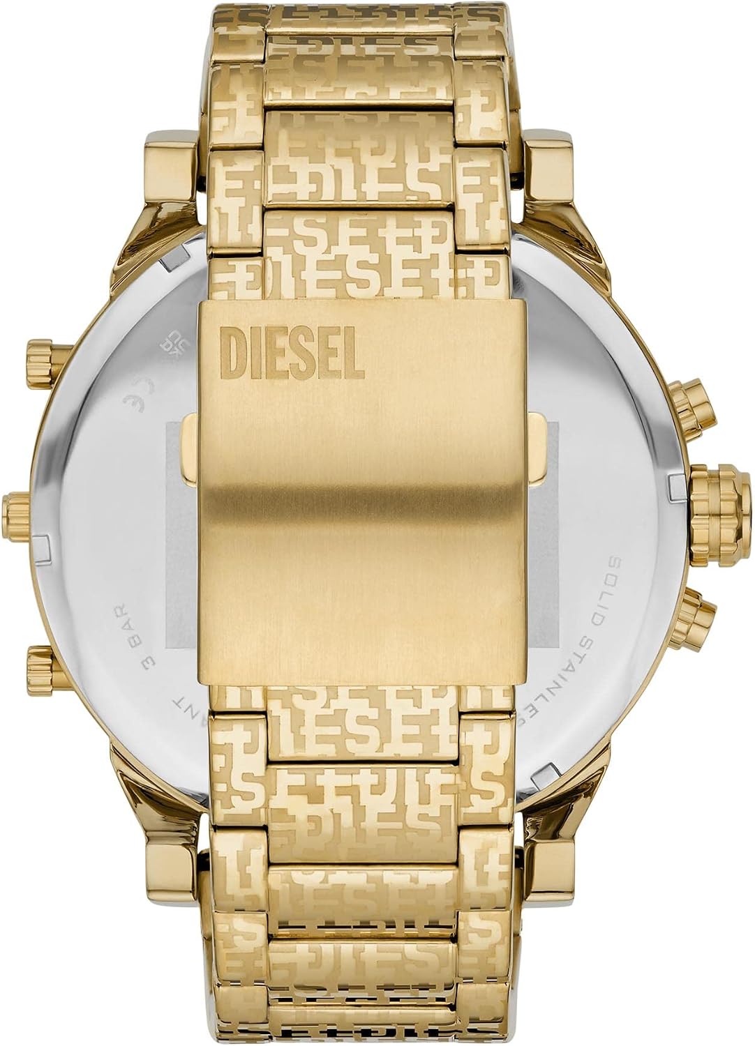 Diesel Mr. Daddy 2.0 Men's Watch, Quartz Stainless Steel Chronograph Watch for Men, Color: Gold Logo
