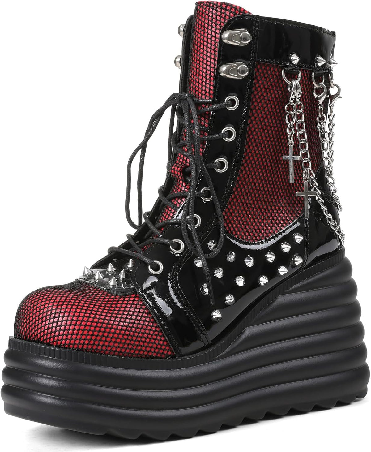 Lyrisiphy Platform Goth Ankle Boots Women Rave Gothic Combat Booties