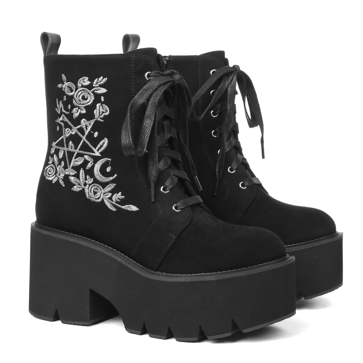 Lyrisiphy Platform Goth Ankle Boots Women Rave Gothic Combat Booties