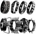 8pcs Spiked Bracelets Emo Bracelets Spike Bracelet Unisex，80s cool rock style, a must-have for parties, music festivals, and motorcycle enthusiasts