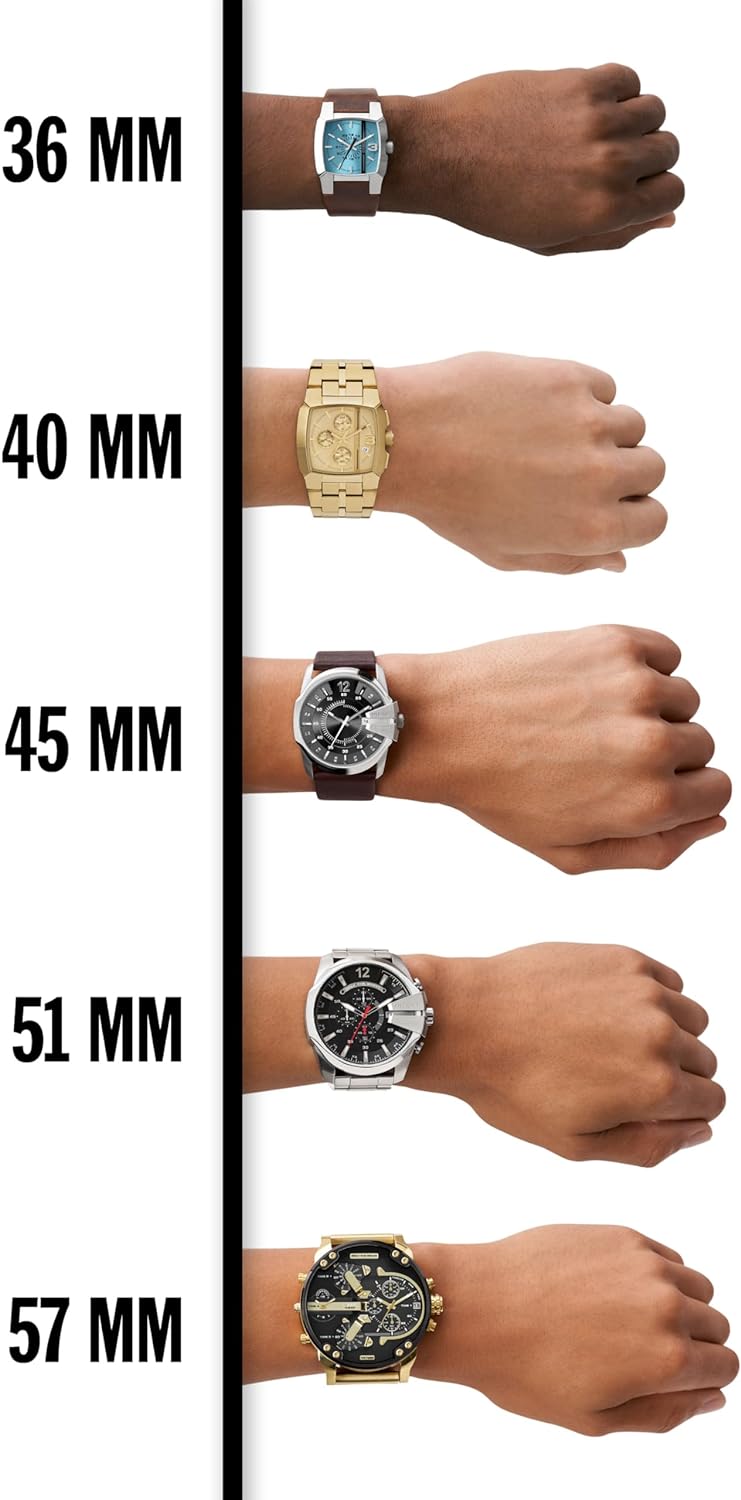 Diesel Mr. Daddy 2.0 Men's Watch, Quartz Stainless Steel Chronograph Watch for Men, Color: Gold Logo