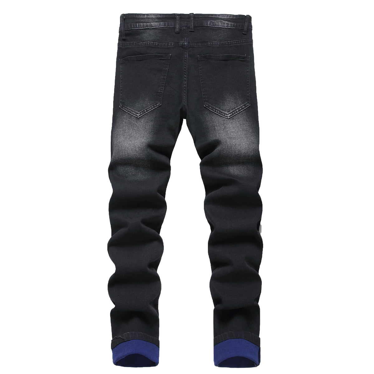 QIMYUM Mens Ripped Jeans, Distressed Destroyed Slim Fit Straight Leg Denim Pants