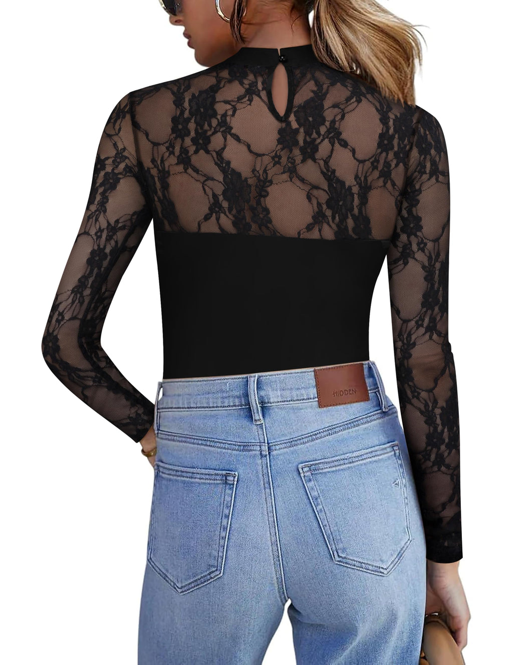 Zeagoo Long Sleeve Shirts for Women's Lace Tops Mesh Sheer Sexy Fall Blouse