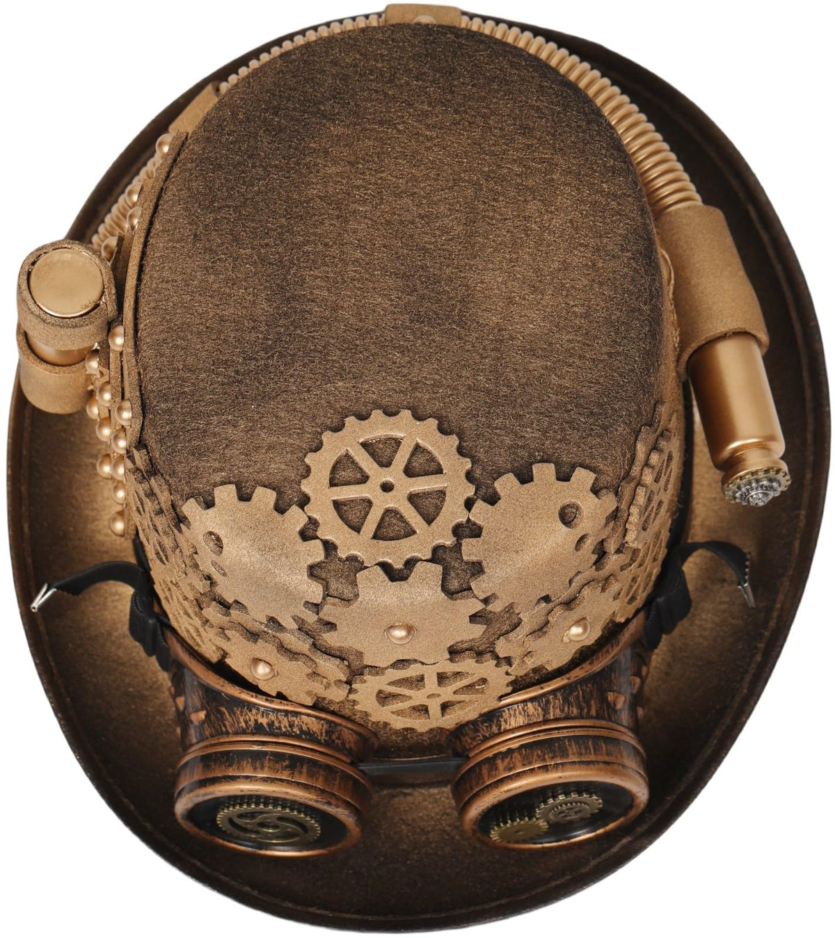 Unisex Gothic Steampunk Top Hats with Goggle Gear Halloween Hat Headwear Men Women