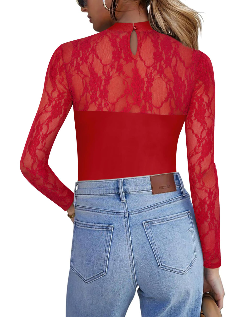 Zeagoo Long Sleeve Shirts for Women's Lace Tops Mesh Sheer Sexy Fall Blouse