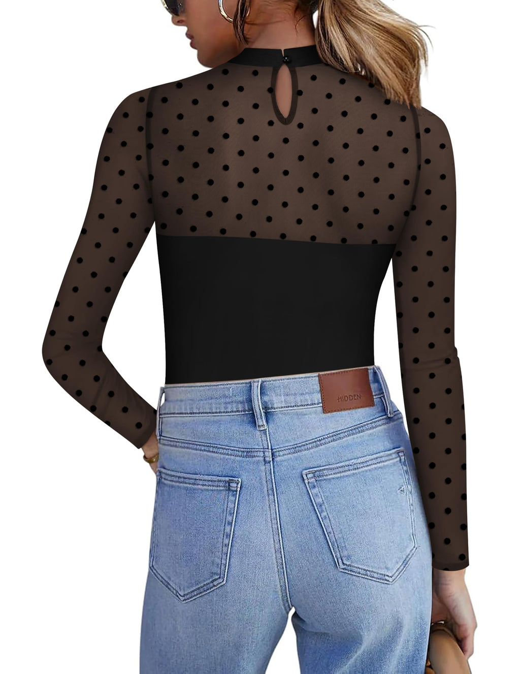 Zeagoo Long Sleeve Shirts for Women's Lace Tops Mesh Sheer Sexy Fall Blouse