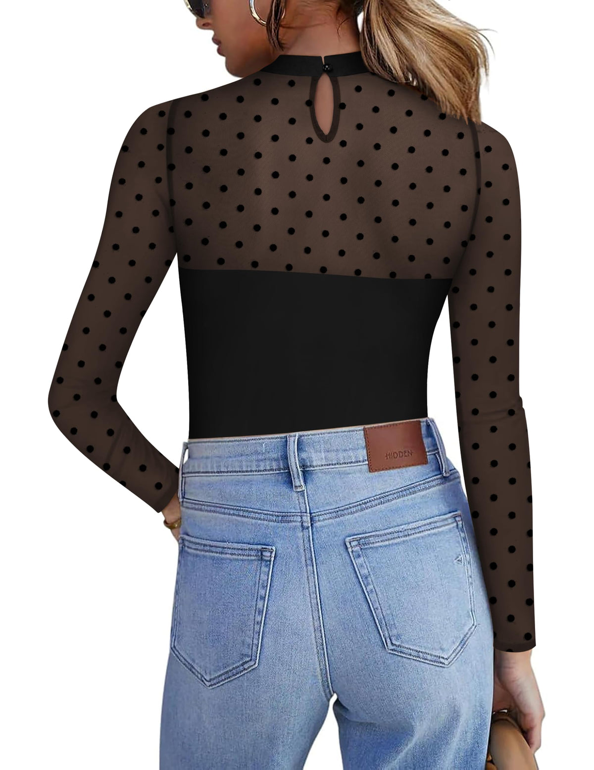 Zeagoo Long Sleeve Shirts for Women's Lace Tops Mesh Sheer Sexy Fall Blouse