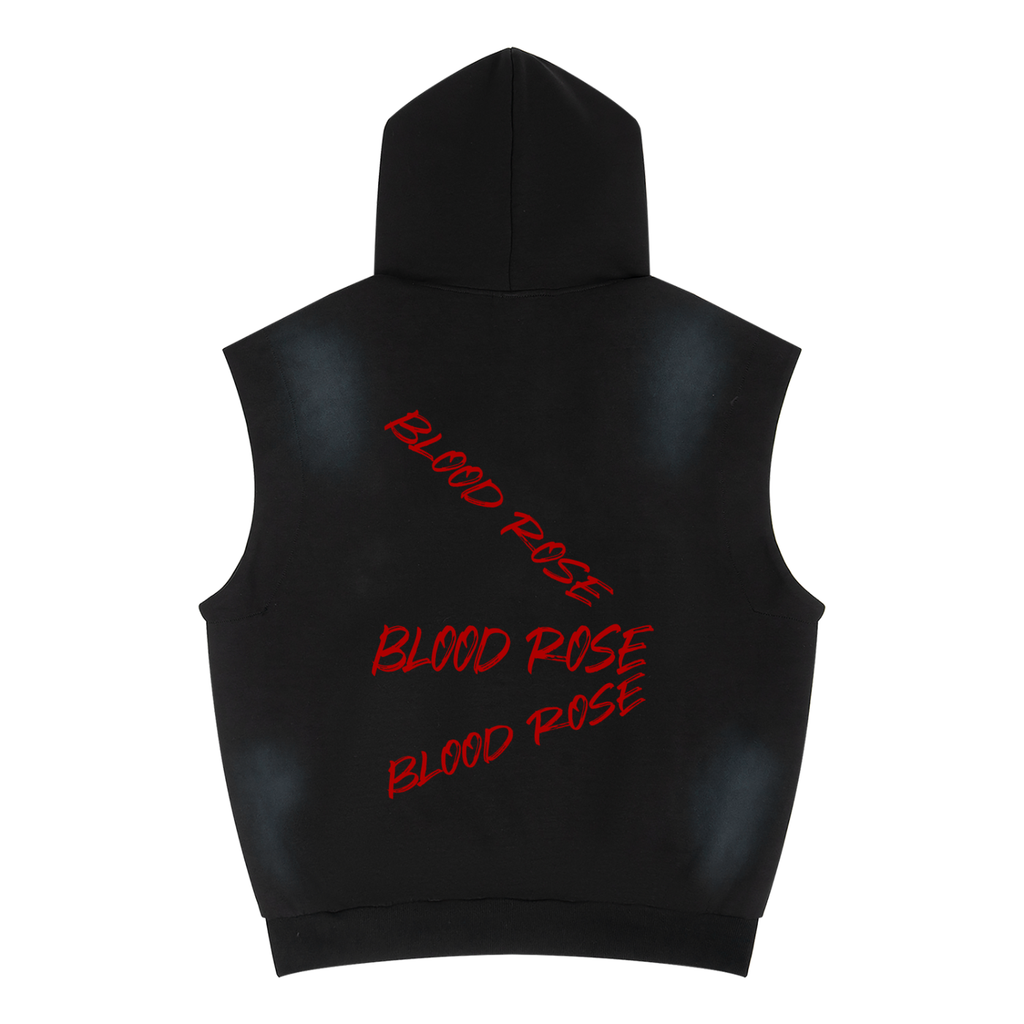 Unisex Vintage Wash Sun Fade Sleeveless Hoodie
